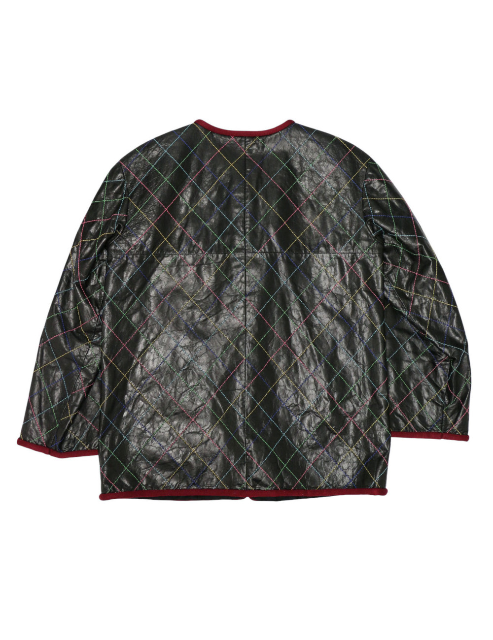 Veste CHANEL T38 cuir de veau fils multicolores