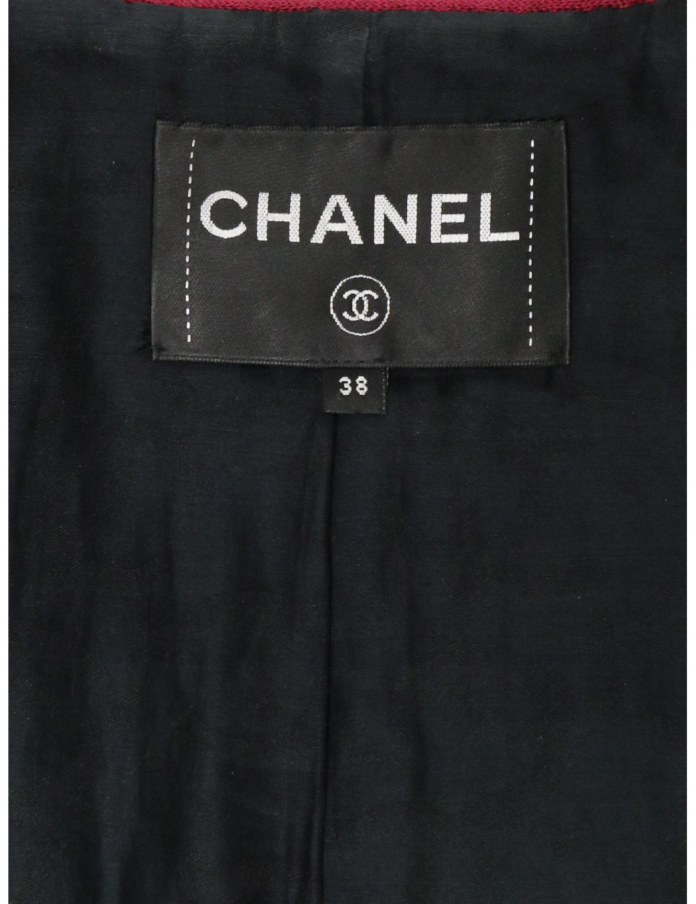 Veste CHANEL T38 cuir de veau fils multicolores