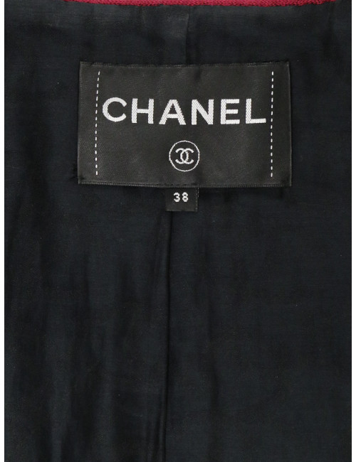 Veste CHANEL T38 cuir de veau fils multicolores