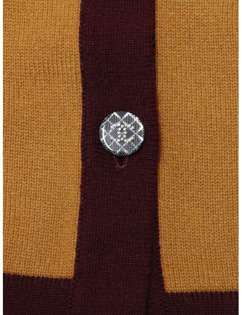 Long gilet CHANEL T 38 cachemire bicolore