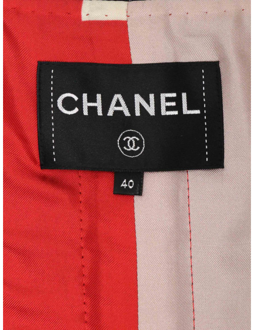 Petite veste noire CHANEL T40 lama et laine