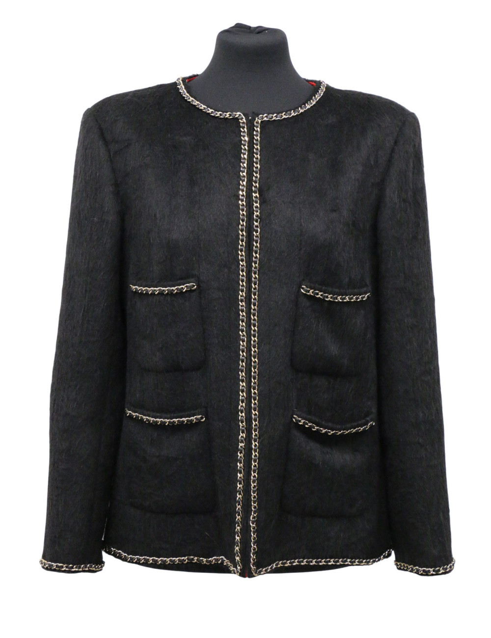 Petite veste noire CHANEL T40 lama et laine