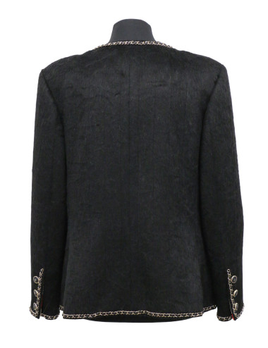 Petite veste noire CHANEL T40 lama et laine 2