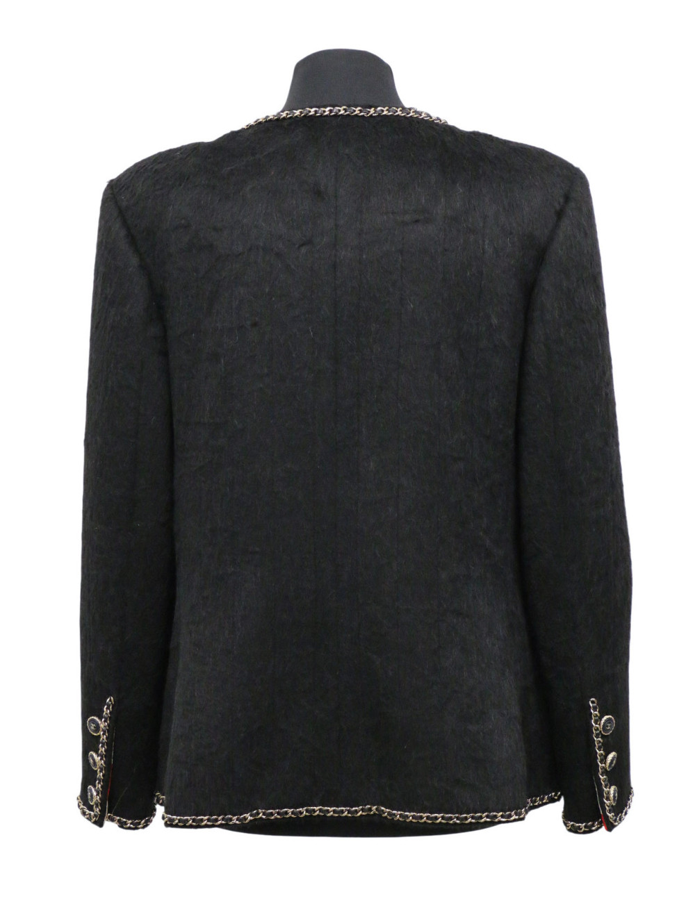 Petite veste noire CHANEL T40 lama et laine