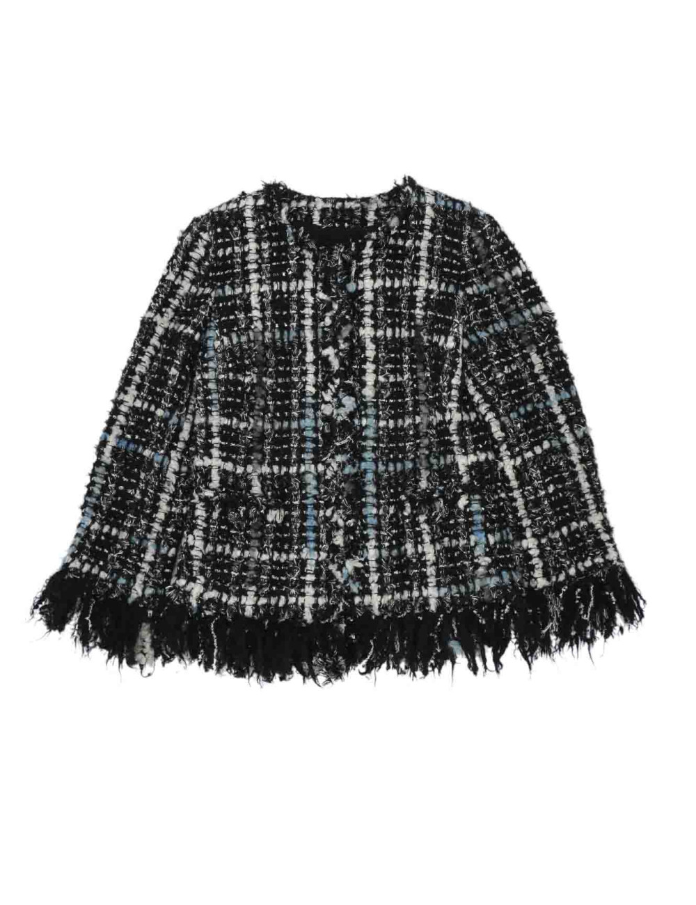 Veste CHANEL T36 tweed frangé