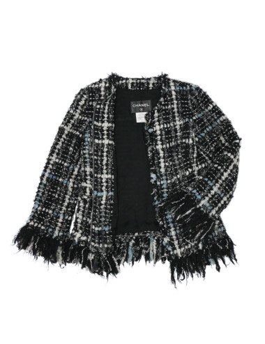 Veste Chanel tweed frangé t36 2