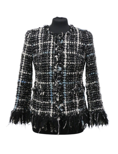 Veste CHANEL T36 tweed frangé