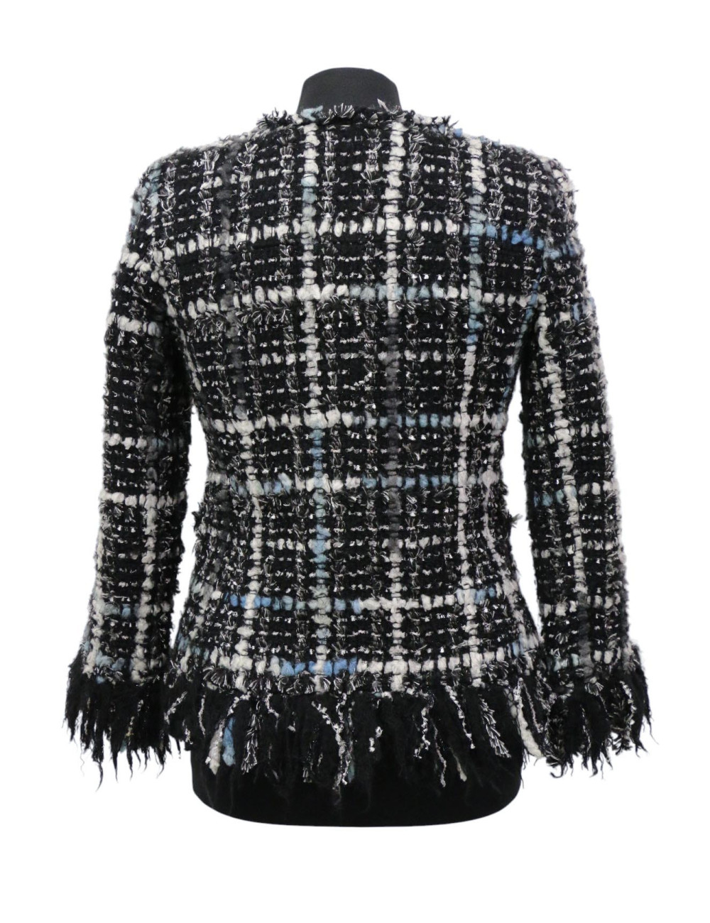 Veste CHANEL T36 tweed frangé