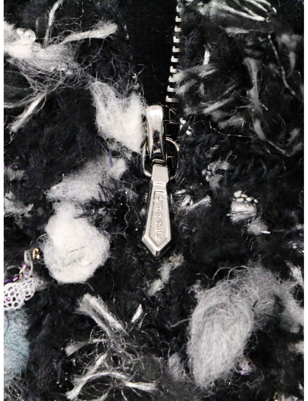 Veste Chanel tweed frangé t36