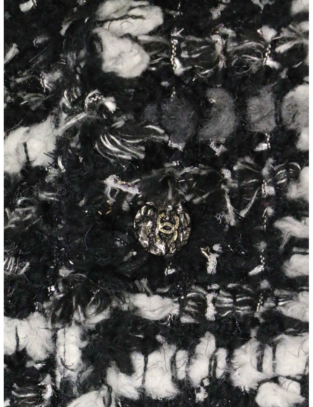 Veste CHANEL T36 tweed frangé