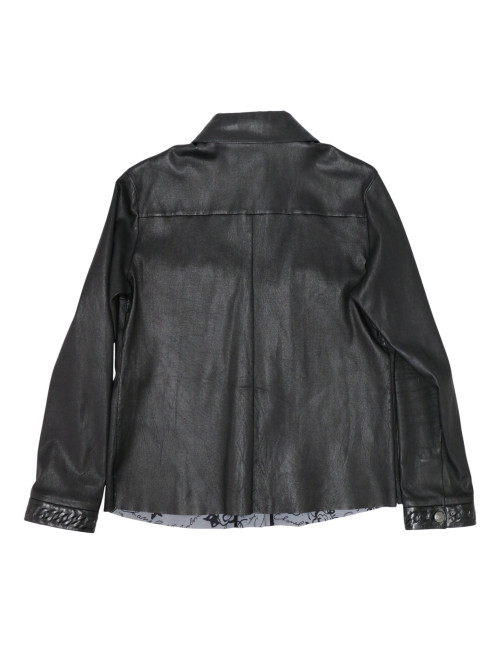 Ensemble en cuir Chanel Chemise jupe cuir d'agneau T48