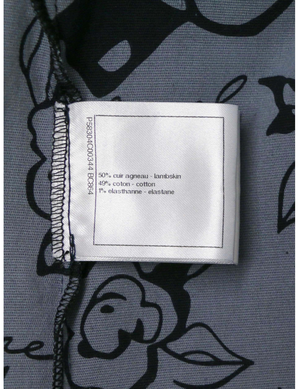 Ensemble en cuir Chanel Chemise jupe cuir d'agneau T48