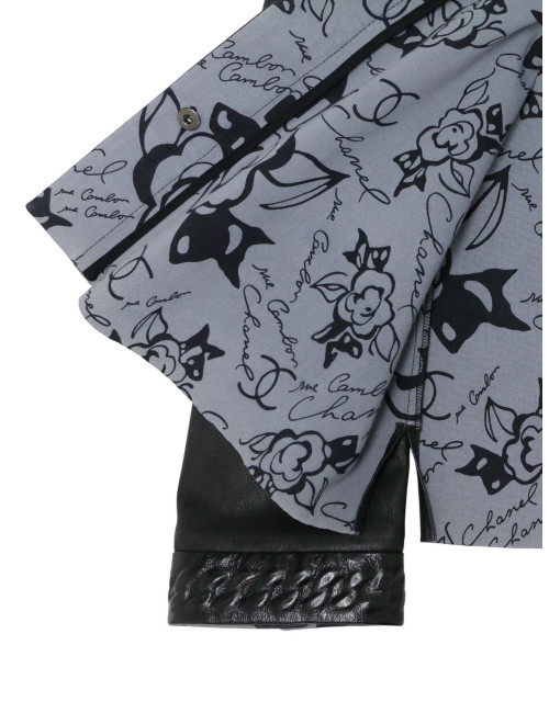 Ensemble en cuir Chanel Chemise jupe cuir d'agneau T48