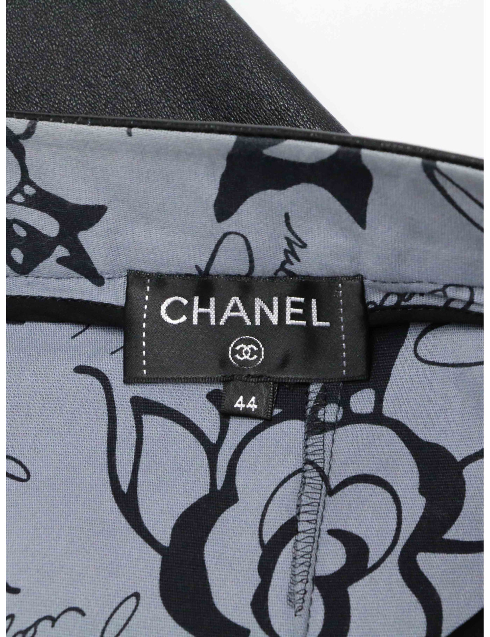 Ensemble en cuir Chanel Chemise jupe cuir d'agneau T48