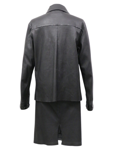 Ensemble en cuir Chanel Chemise jupe cuir d'agneau T48 2