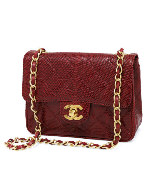 Mini Timeless Chanel lézard rouge