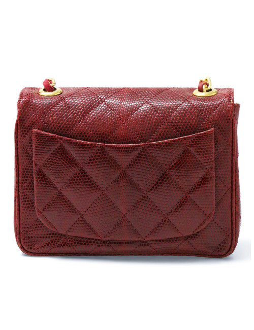 Petit sac en lezard vintage CHANEL rouge