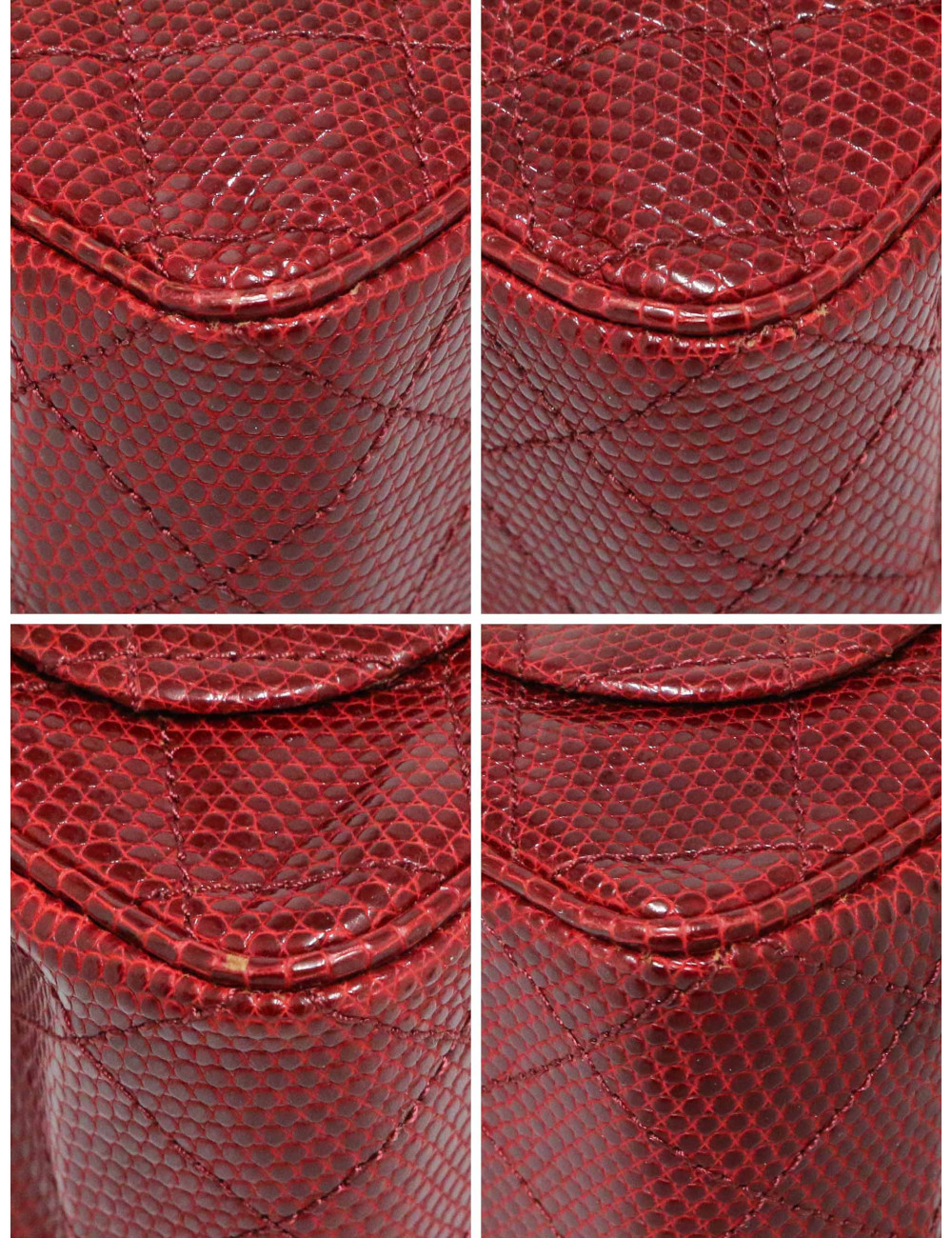 Petit sac en lezard vintage CHANEL rouge