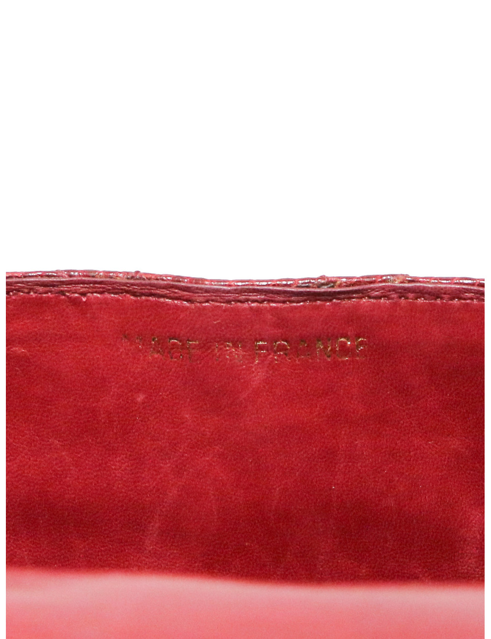 Petit sac en lezard vintage CHANEL rouge