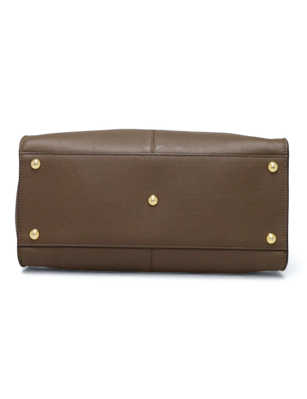 Peekaboo Fendi taupe en cuir lisse