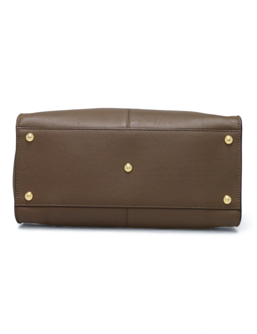 Peekaboo Fendi taupe en cuir lisse