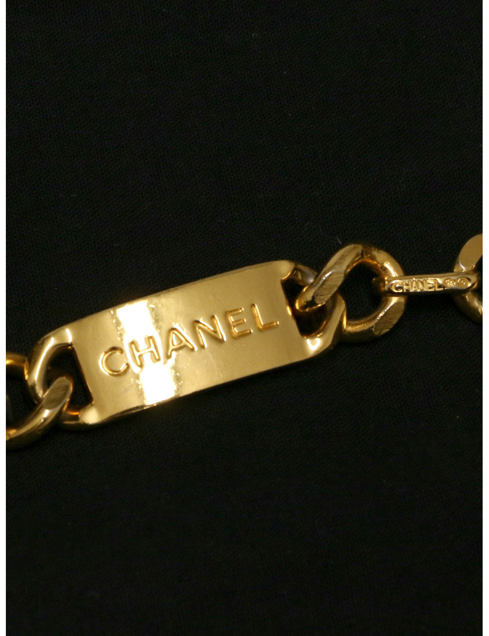 Ceinture chaine et cuir CHANEL vintage
