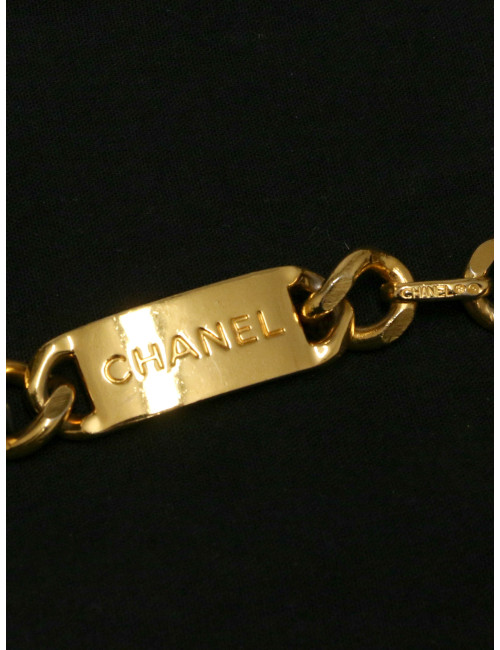 Ceinture chaine et cuir CHANEL vintage
