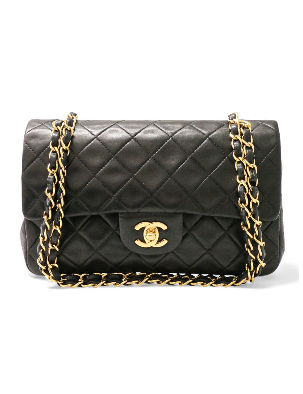 Sac classique Timeless 23 Chanel en cuir d'agneau matelassé noir