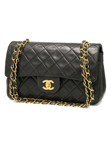 Timeless CHANEL cuir d'agneau noir Vintage
