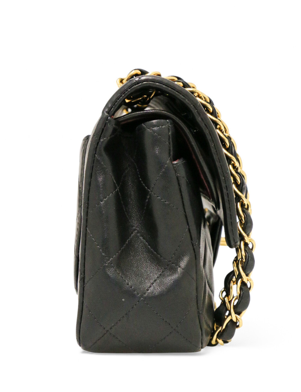 Timeless CHANEL cuir d'agneau noir Vintage