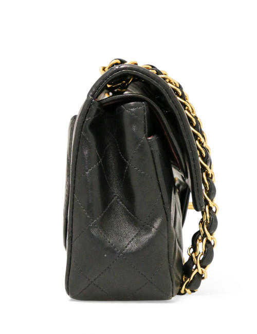 Timeless CHANEL cuir d'agneau noir Vintage