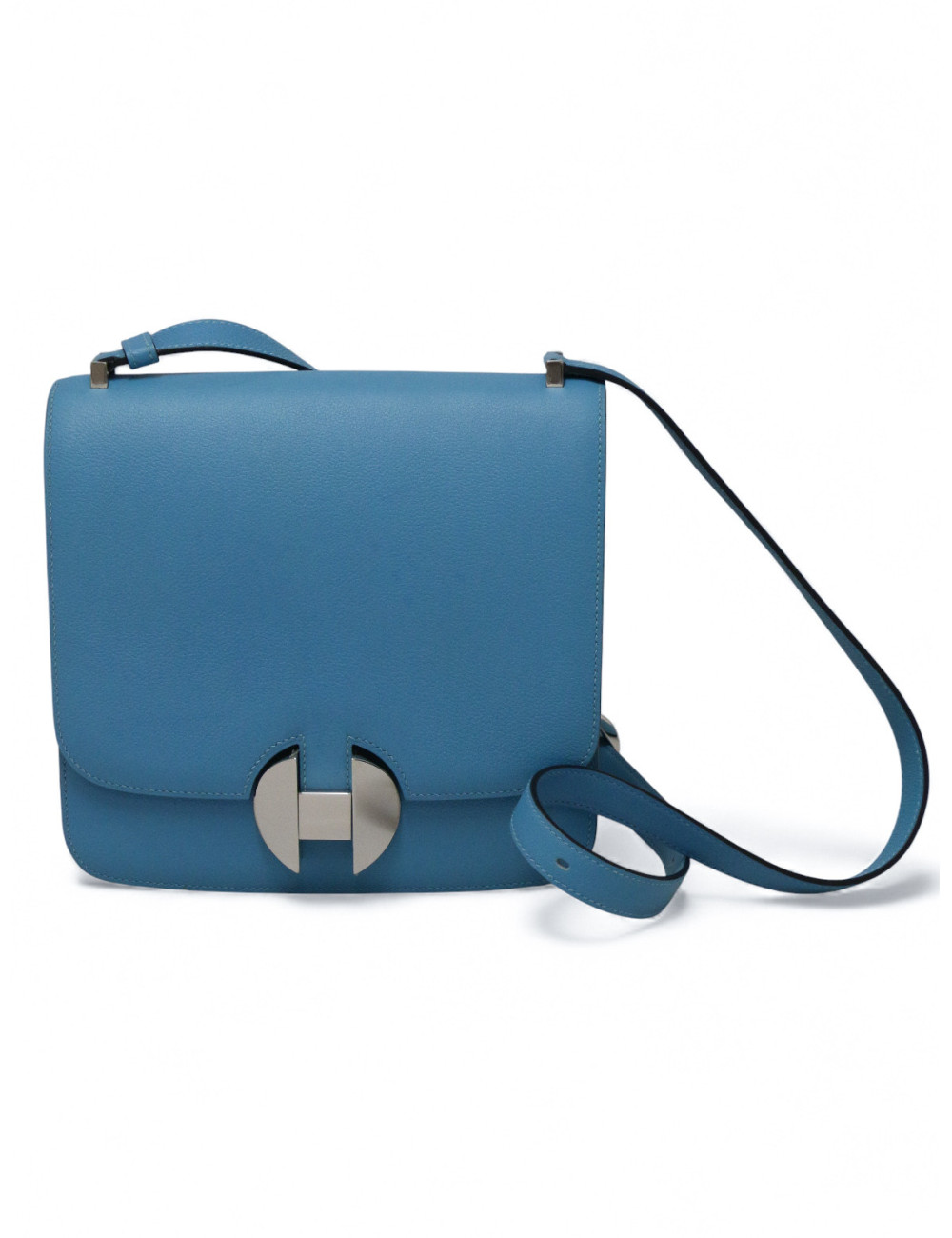Sac Hermes 2002-20 cuir de veau Evercolor bleu du Nord