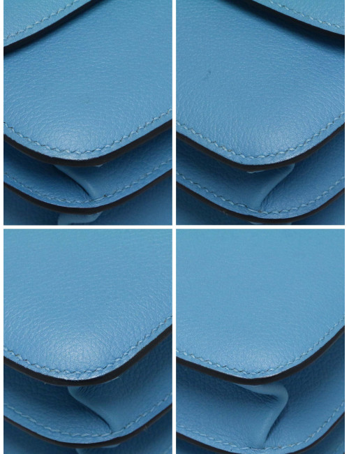 Sac Hermes 2002-20 cuir de veau Evercolor bleu du Nord