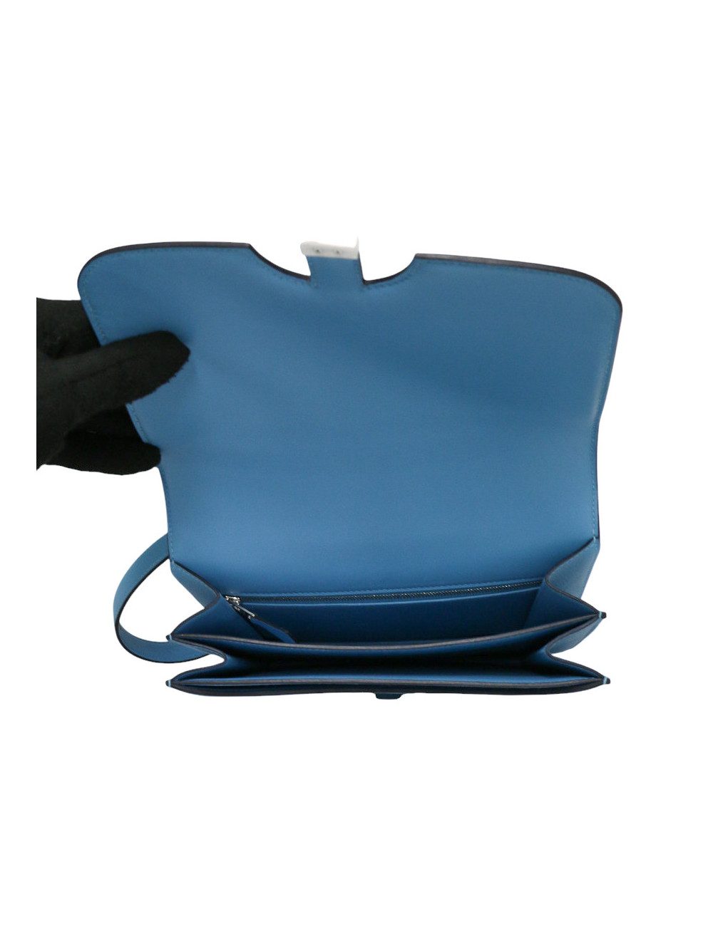 Sac Hermes 2002-20 cuir de veau Evercolor bleu du Nord