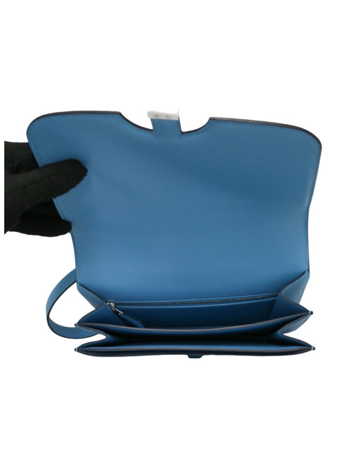Sac Hermes 2002-20 cuir de veau Evercolor bleu du Nord