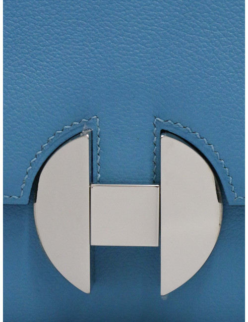 Sac Hermes 2002-20 cuir de veau Evercolor bleu du Nord