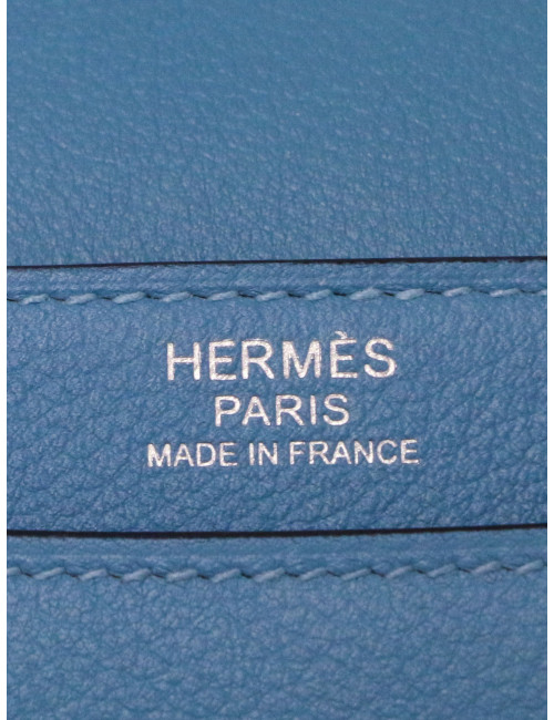 Sac Hermes 2002-20 cuir de veau Evercolor bleu du Nord