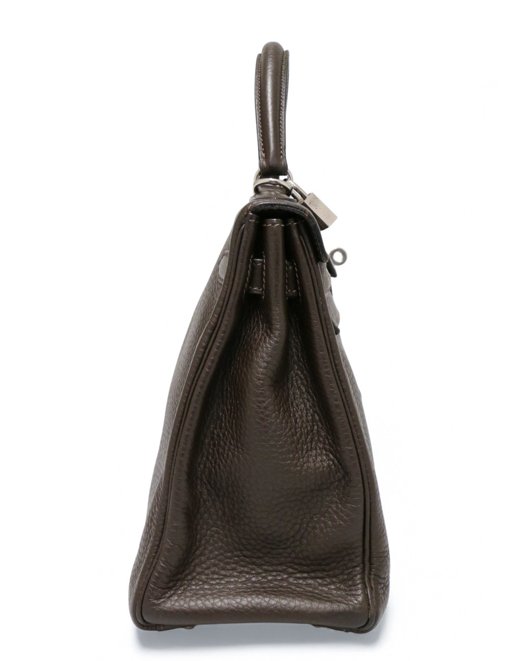 Sac Hermès Kelly 32 marron cuir Taurillon Clémence