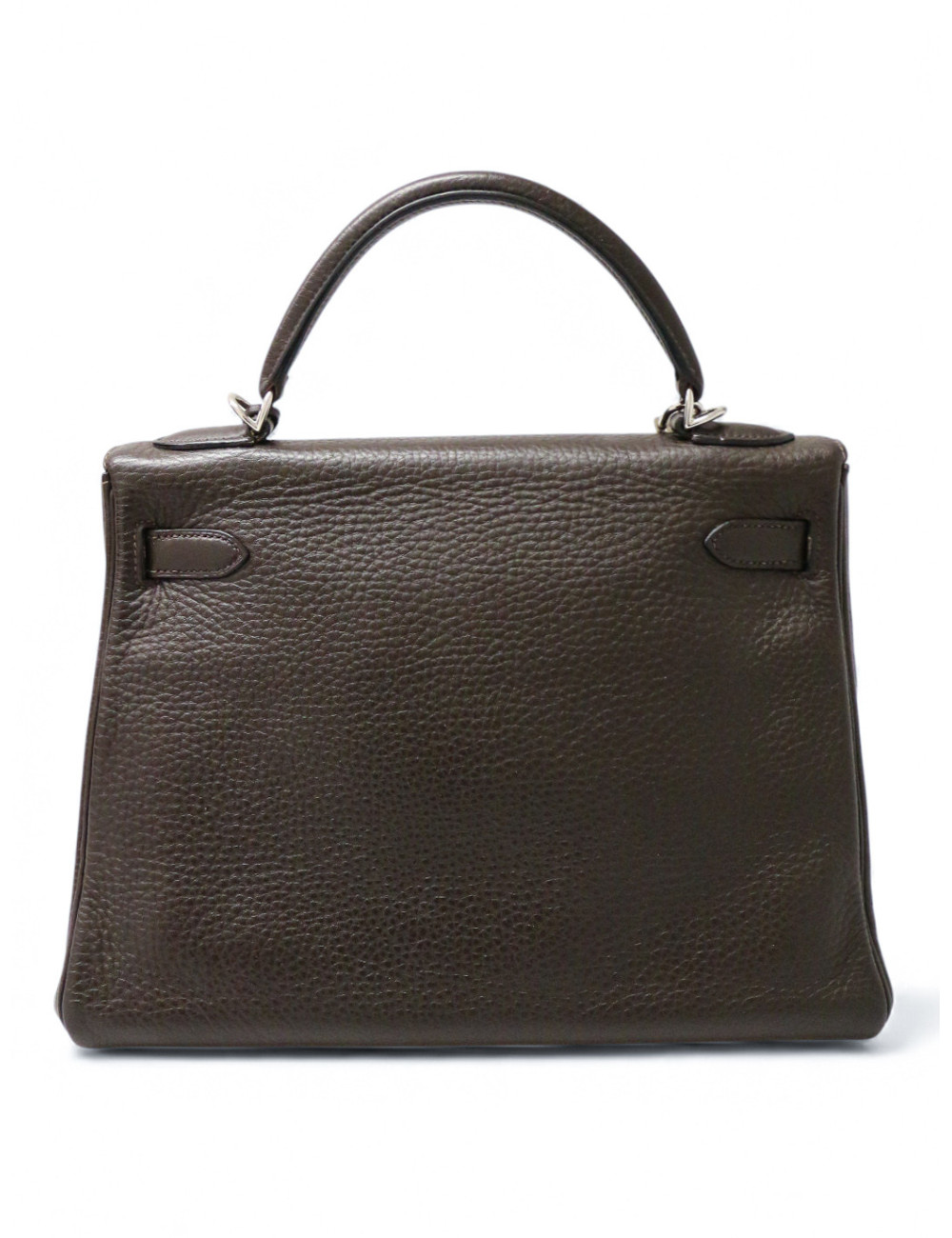 Sac Hermès Kelly 32 marron cuir Taurillon Clémence