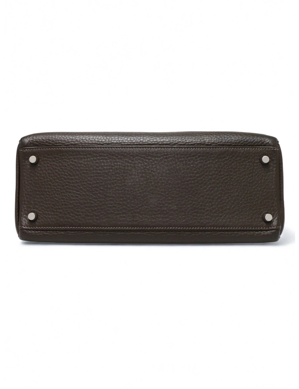 Sac Hermès Kelly 32 marron cuir Taurillon Clémence