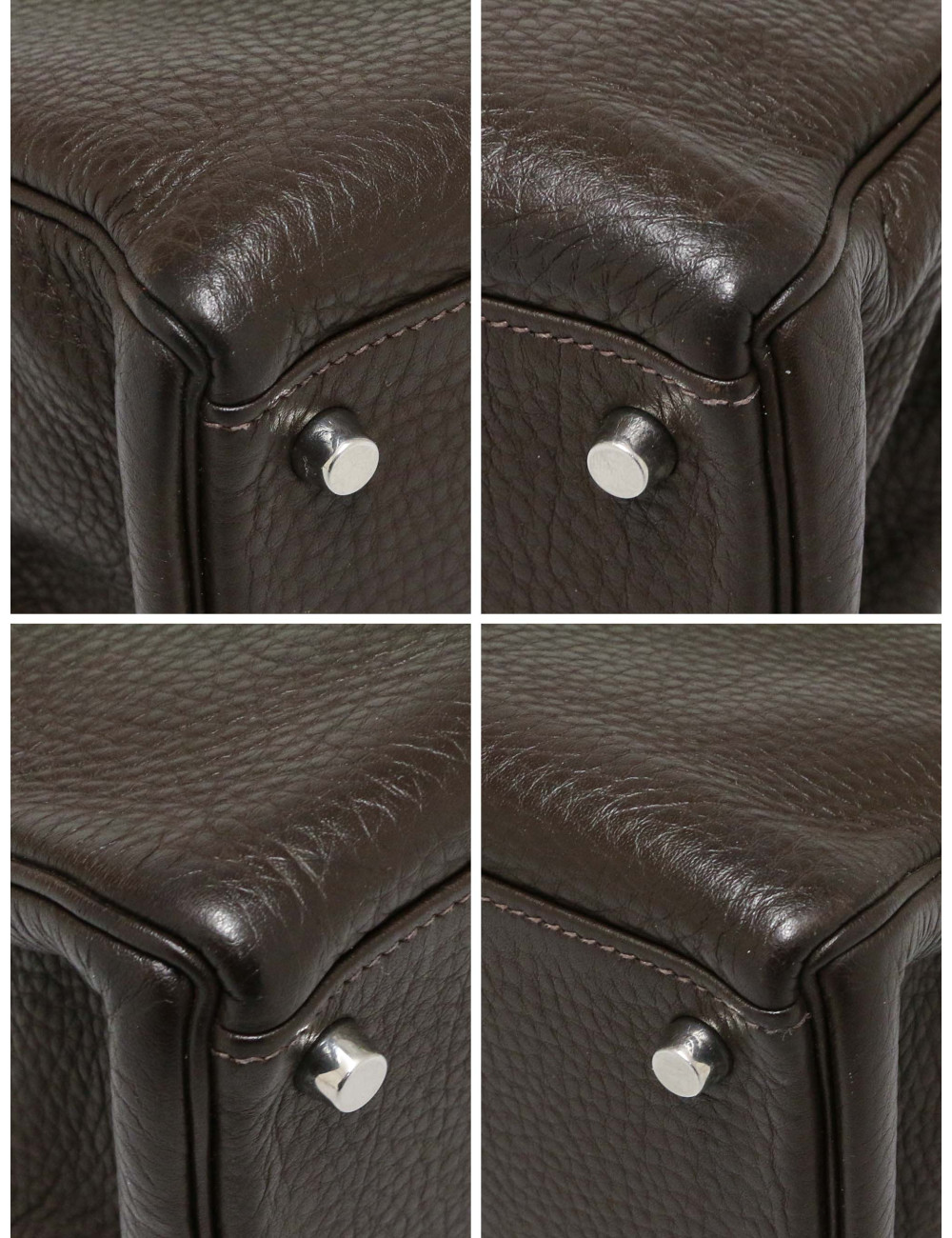 Sac Hermès Kelly 32 marron cuir Taurillon Clémence