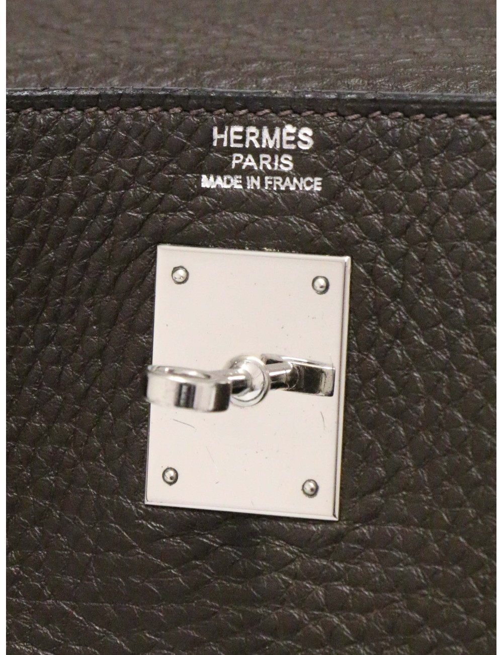 Sac Hermès Kelly 32 marron cuir Taurillon Clémence