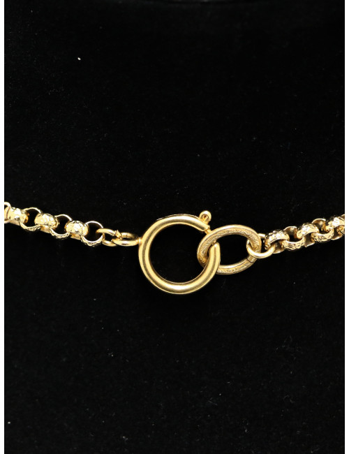 Collier Chanel vintage doré perles pâte de verre