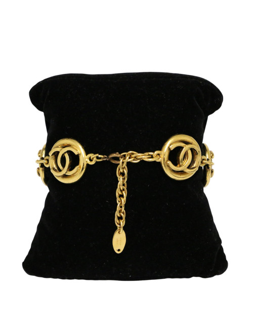 Bracelet doré CC CHANEL 1985