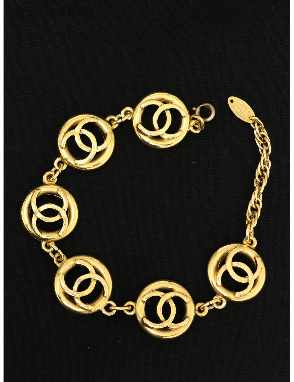 Bracelet doré CC CHANEL 1985