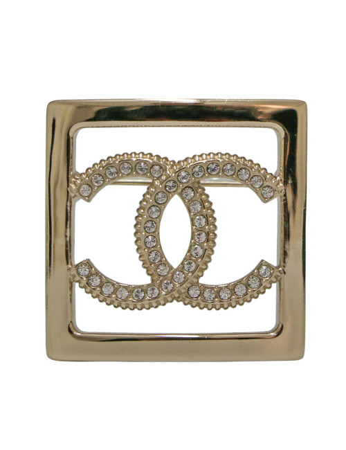 Broche CHANEL carré strass