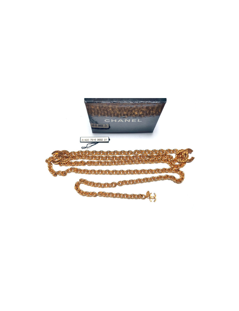 Ceinture double CC doré Chanel chaine