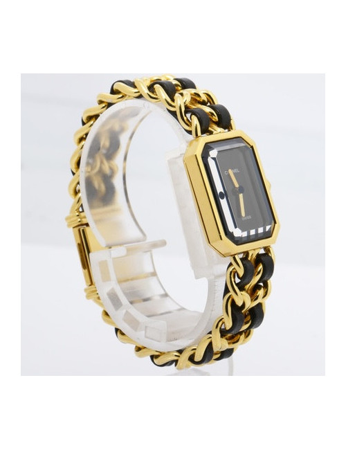 Montre Chanel Première en cuir et acier doré