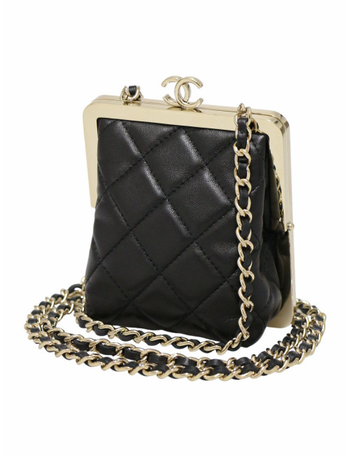 Mini sac cuir et métal doré Chanel