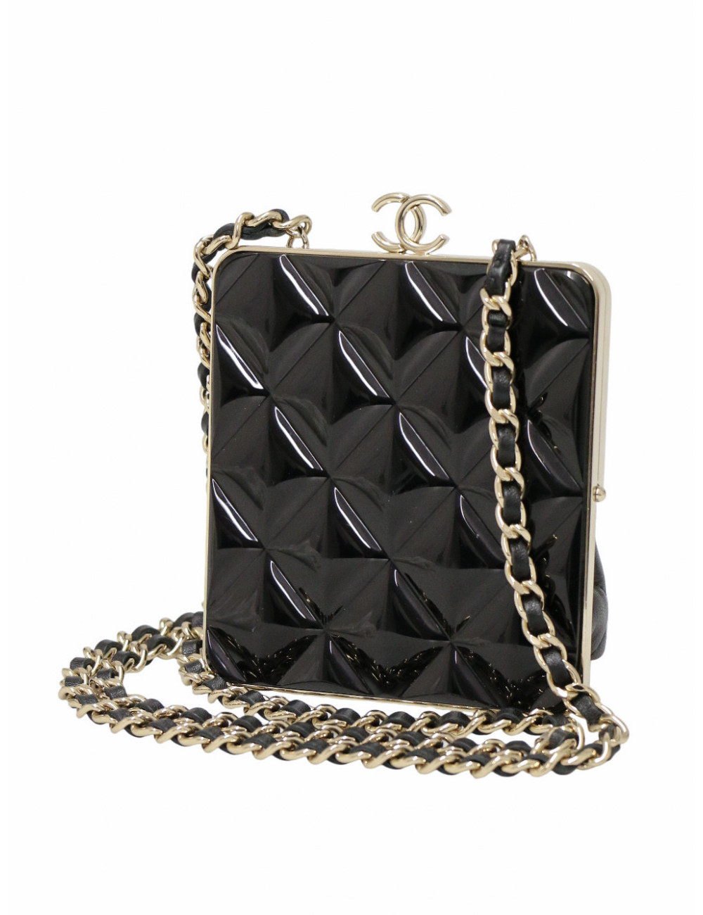 Mini sac cuir et métal doré Chanel